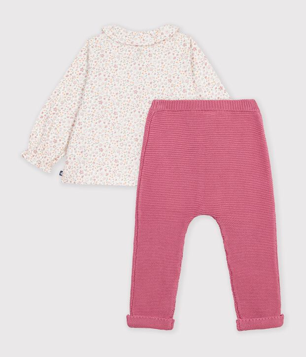 Babysetje van katoen met bloemenprint multicouleur
