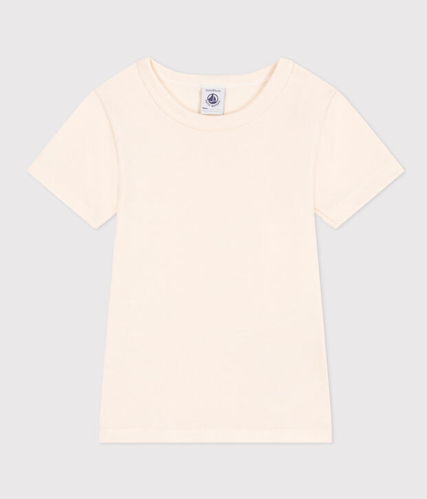 Tee Shirt manches courtes en coton &eacute;cru