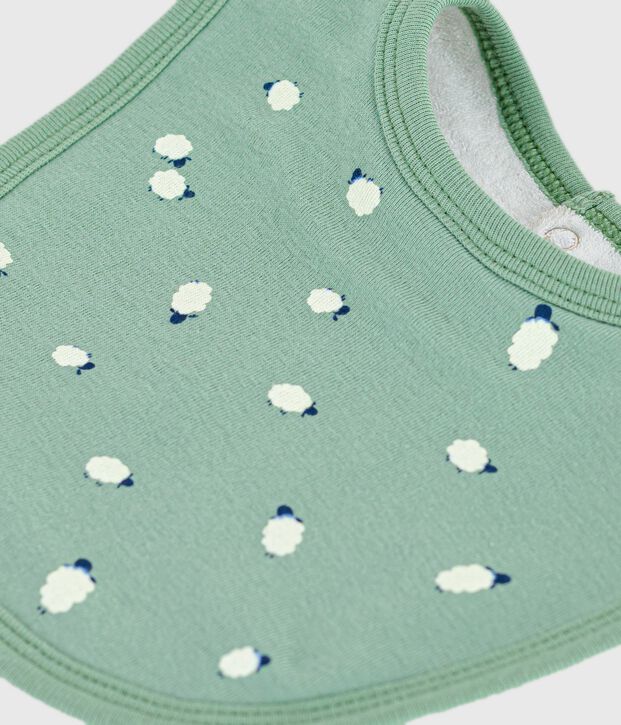 Katoenen babyslabbetje met print groen/multicouleur