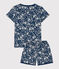 Pyjacourt fleur petite fille en coton INCOGNITO/ MARSHMALLOW