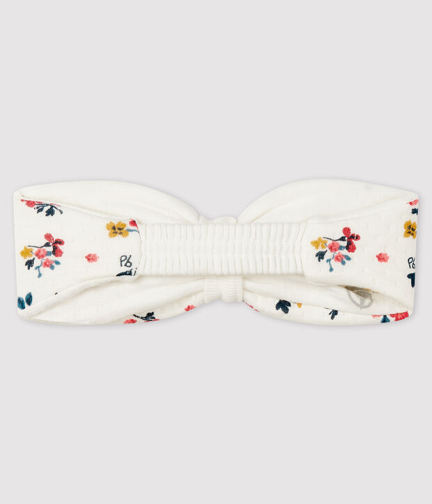 Bandeau fleuri b&eacute;b&eacute; fille blanc/multicouleur