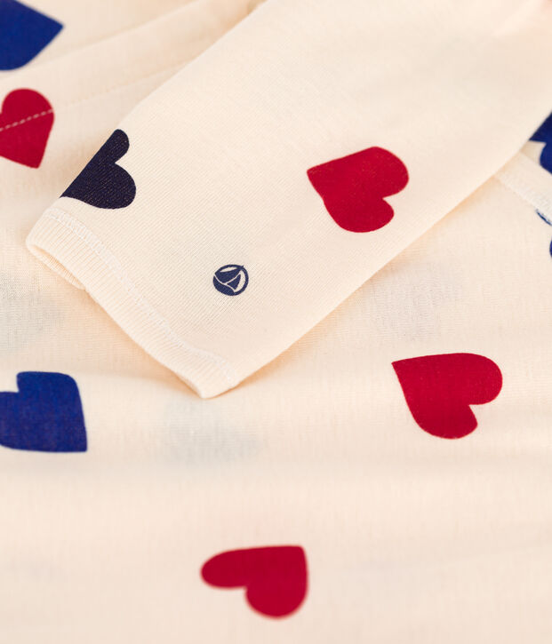 Pyjama c&oelig;ur b&eacute;b&eacute; en coton &eacute;cru/multicouleur