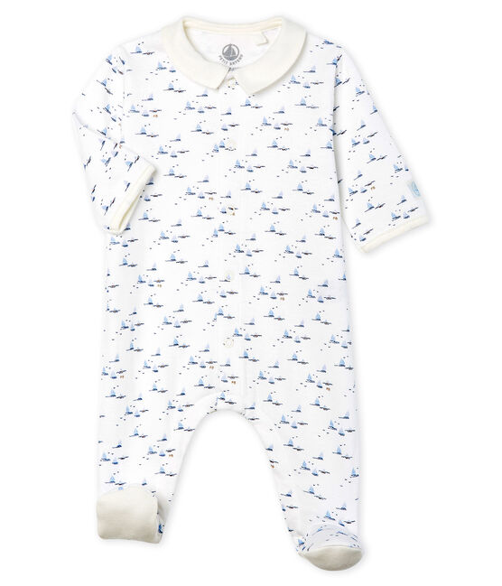 Dors bien bébé garçon en tubique blanc MARSHMALLOW/blanc MULTICO