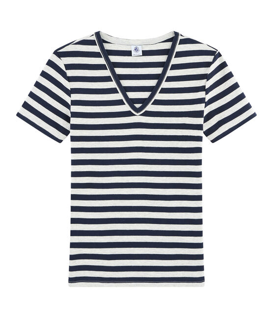 Iconisch damesshirt blauw SMOKING/grijs BELUGA