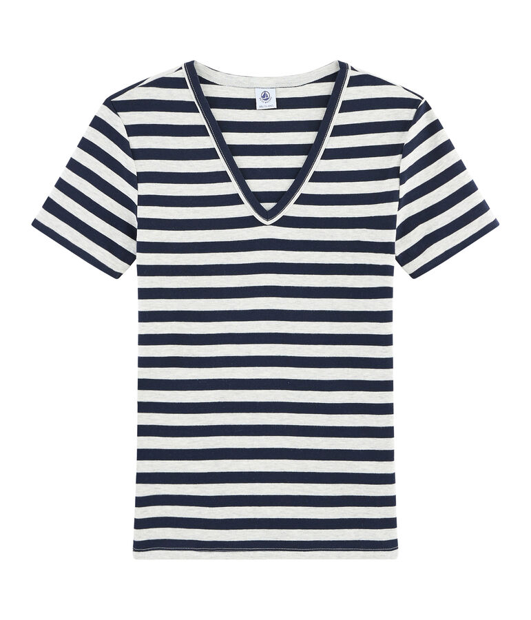 Tee shirt iconique femme bleu SMOKING/gris BELUGA