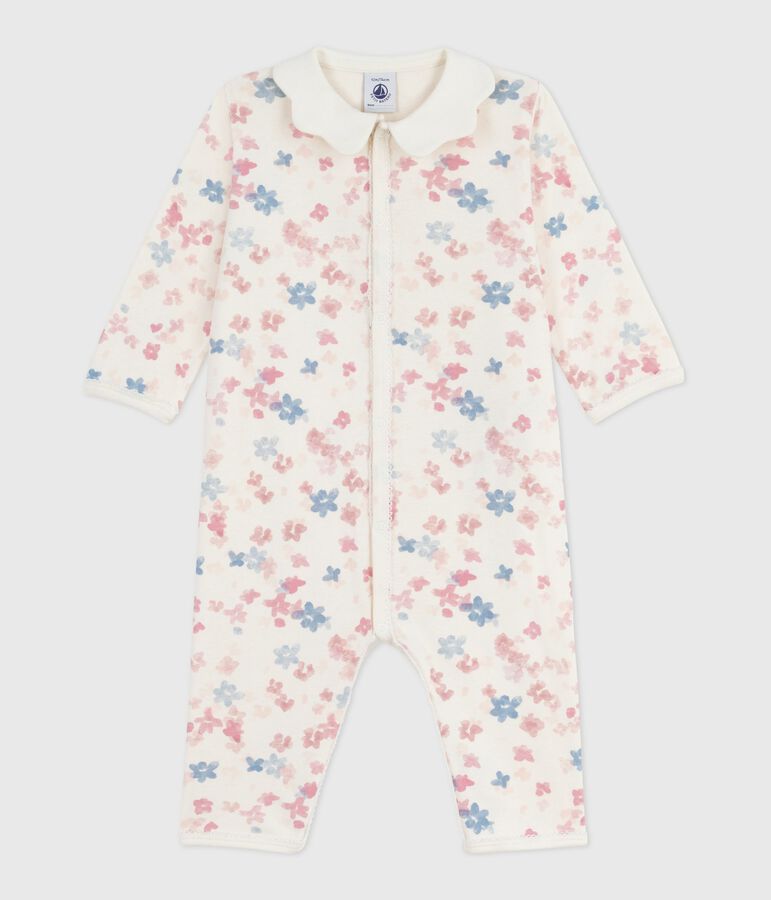 Pyjama b&eacute;b&eacute; en coton sans pieds imprim&eacute; &eacute;cru/multicouleur