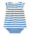 Gestreept bodyjurkje voor babymeisjes wit MARSHMALLOW/blauw PERSE