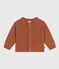 Cardigan en tricot de laine et nylon recyclé bébé marron ECUREUIL