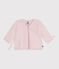 Brassi&egrave;re b&eacute;b&eacute; cache-c&oelig;ur en tricot laine et coton ajour&eacute; rose clair