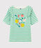 T-shirt van jersey met korte mouwen voor meisjes groen ALOEVERA/wit MARSHMALLOW