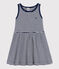 Robe rayée sans manches en coton enfant fille bleu MEDIEVAL/blanc MARSHMALLOW