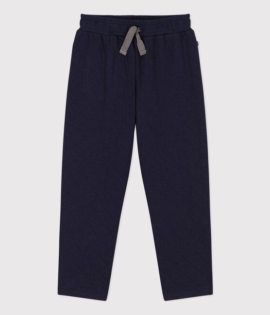 Jongensbroek in doorgestikte tubic blauw SMOKING