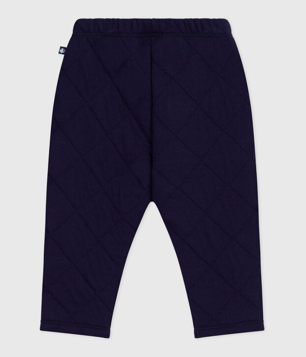 Pantalon b&eacute;b&eacute; en coton &eacute;pais uni bleu marine