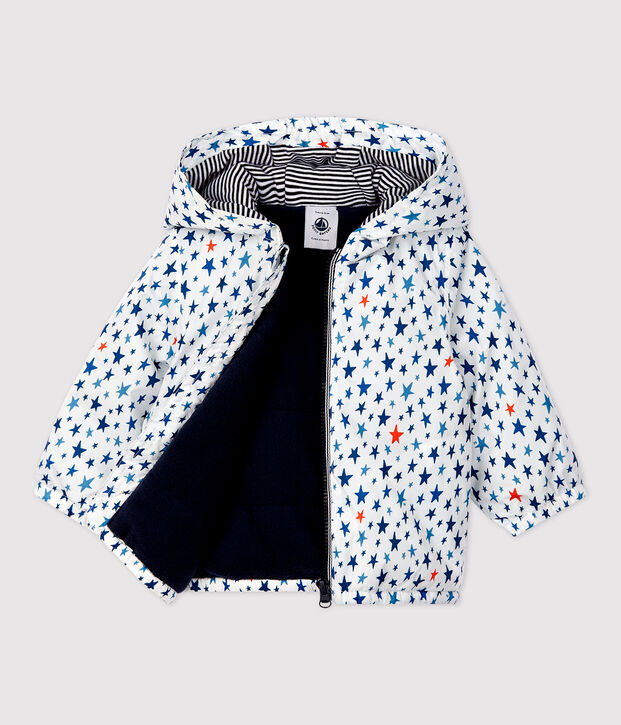 Coupe-vent chaud b&eacute;b&eacute; blanc/multicouleur