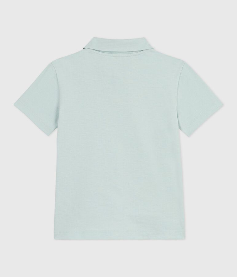 Katoenen polo met korte mouwen voor kinderen blauw