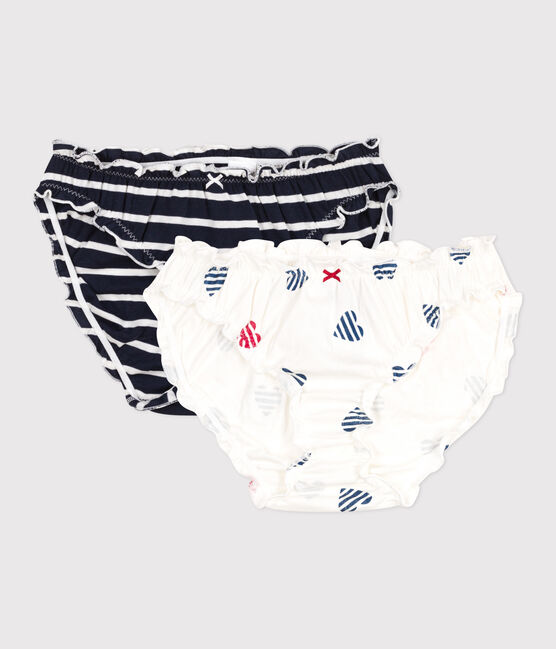 Lot de 2 culottes femme en coton  imprimé cœurs variante 1
