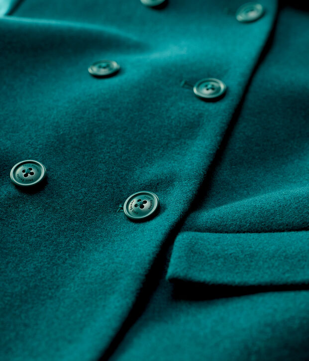 Meisjesmantel van wollen stof groen