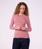 Gestreept katoenen T-shirt met lange mouwen voor dames rood/wit