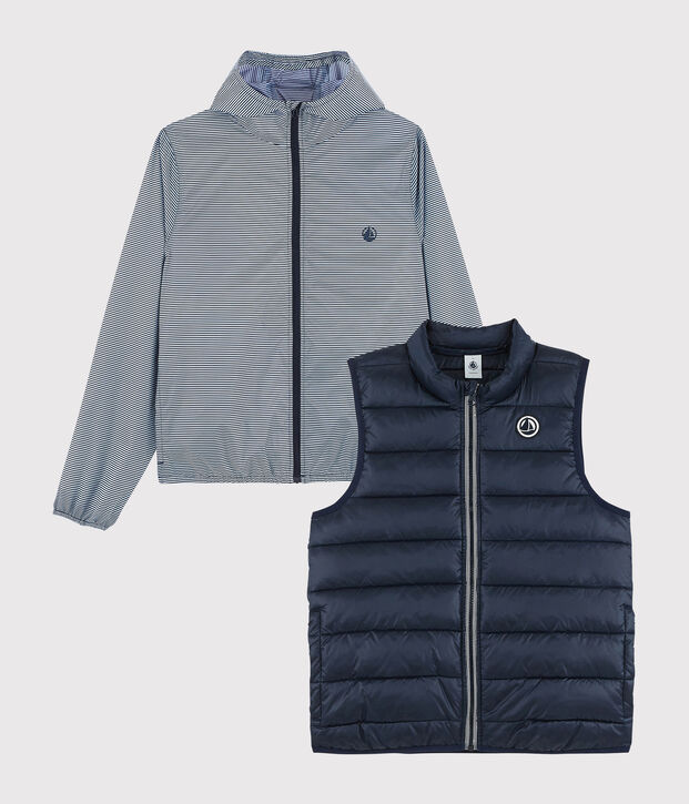 3 in 1 gerecyclede Dames windjack blauw/wit