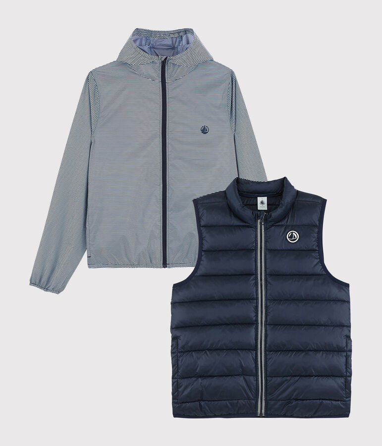 3 in 1 gerecyclede Dames windjack blauw/wit