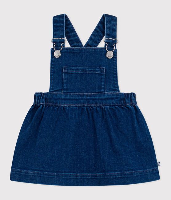 Robe salopette bébé en denim bleu DENIM MOYEN
