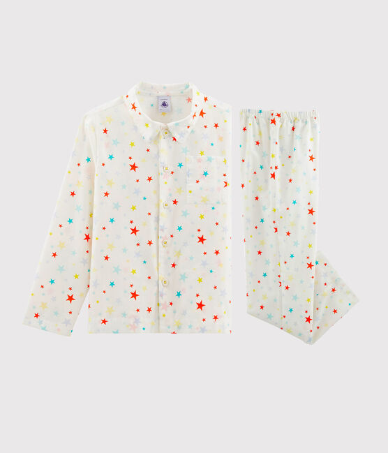 Jongenspyjama van twill wit MARSHMALLOW/wit MULTICO