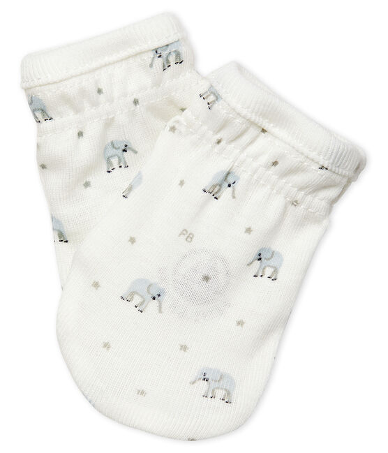 Paire De Moufles Bebe En Cote Marshmallow Multico Petit Bateau