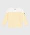 Katoenen T-shirt met lange mouwen en matrozenstreepjes voor kinderen wit MARSHMALLOW/ ORGE