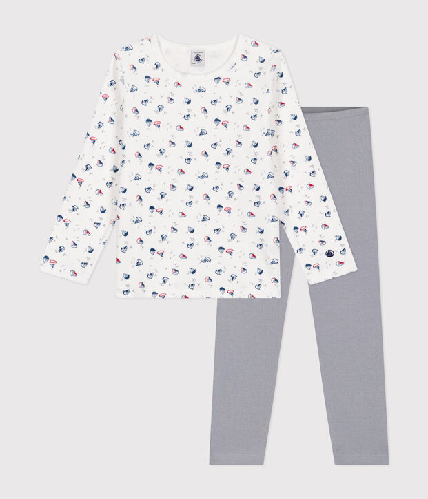 Kinderpyjama van velours grijs/multicouleur