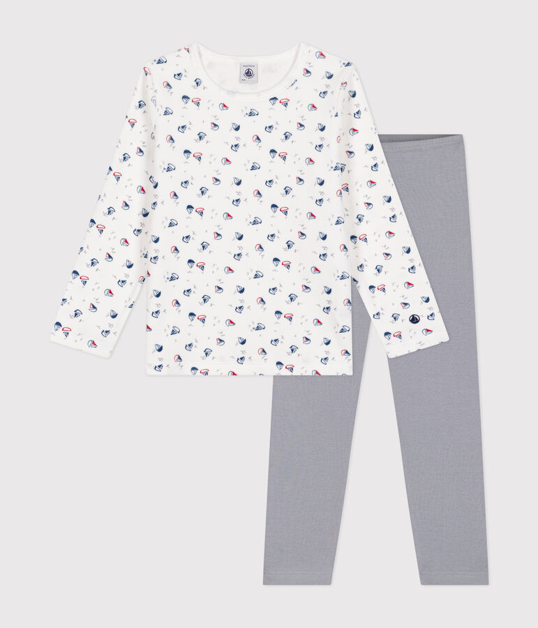 Pyjama en velours enfant gris/multicouleur