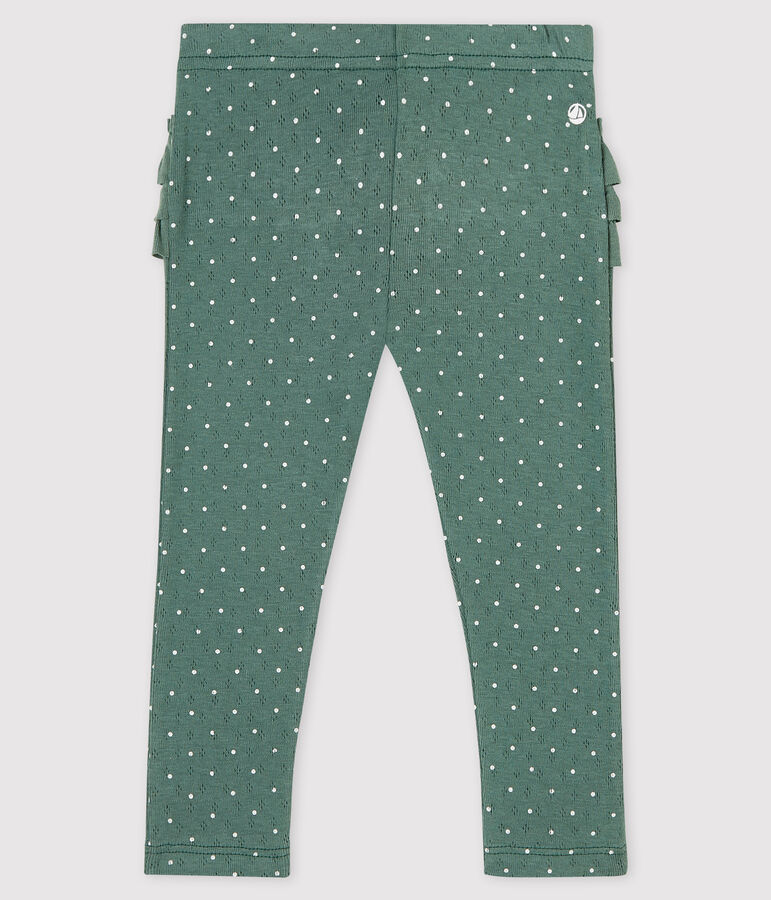 Katoenen legging met print voor babymeisjes groen VALLEE/wit MARSHMALLOW