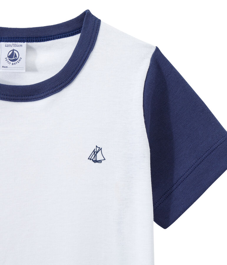 Pyjacourt gar&ccedil;on bicolore bleu/blanc