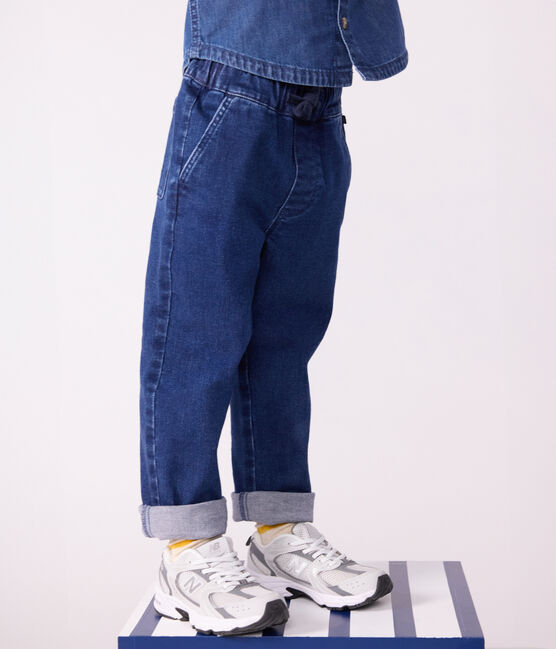 Kinderbroek van denim groen BRUT MOYEN