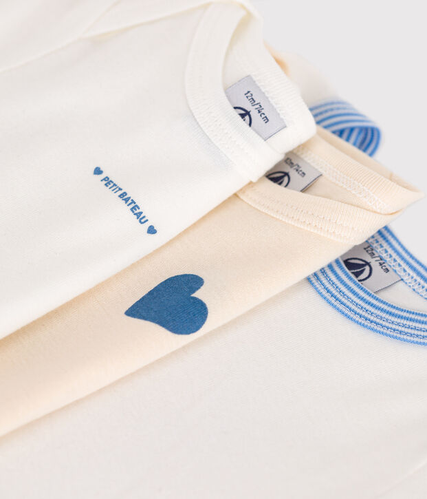 3-pack katoenen rompertjes met korte mouwen en print voor baby's multicouleur