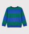 Katoenen sweatshirt met streepjes voor kinderen blauw/groen