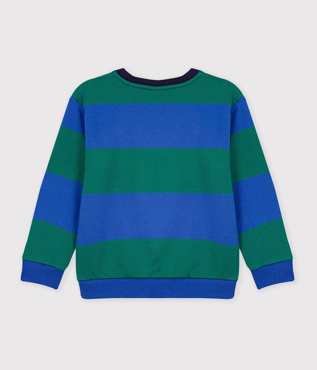 Katoenen sweatshirt met streepjes voor kinderen blauw/groen