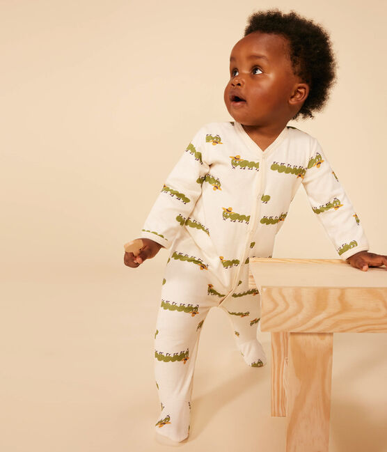 Pyjama imprimé animal en coton bébé blanc AVALANCHE/ MULTICO