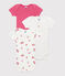 Lot de 3 bodies manches courtes en coton fleuri bébé variante 1