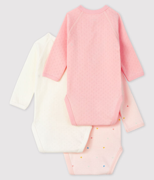 Lot de 3 bodies naissance manches longues b&eacute;b&eacute; multicouleur