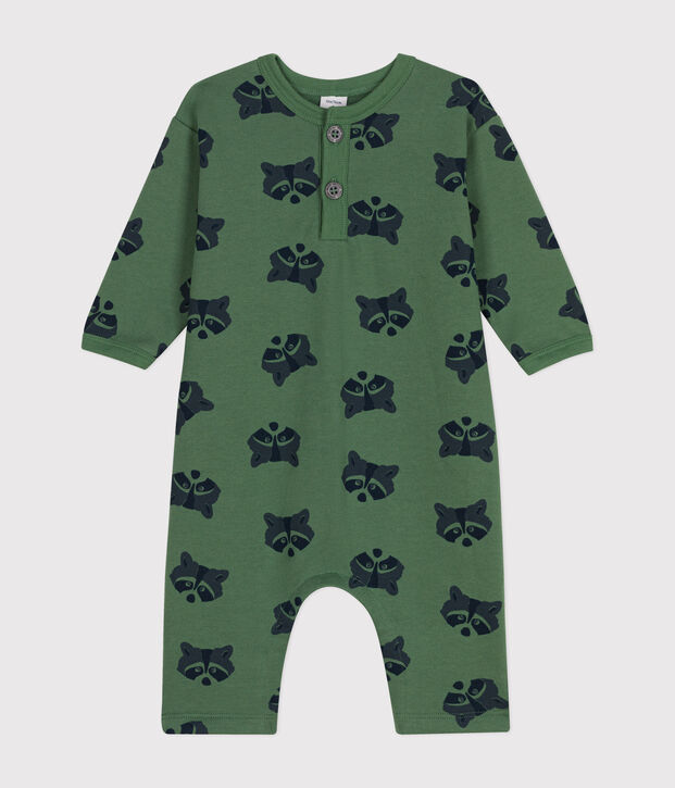 Combinaison longue en molleton b&eacute;b&eacute; vert/multicouleur