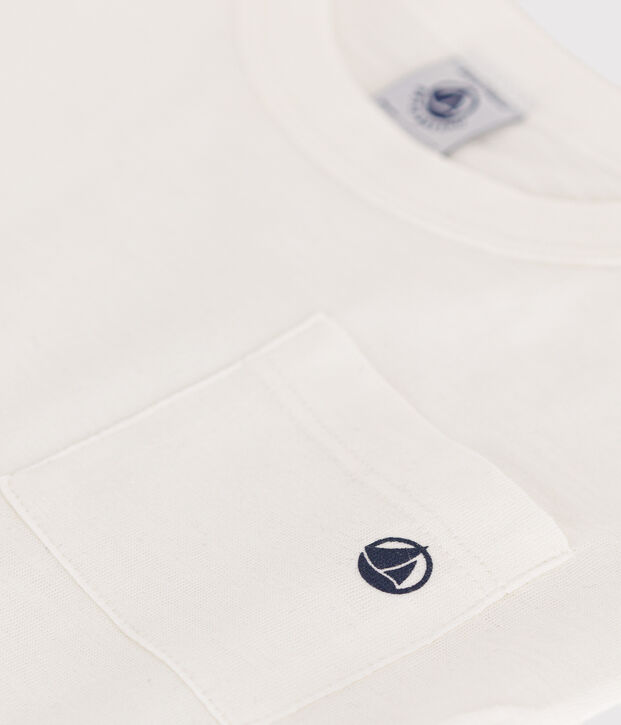 T-shirt van gevlamde jersey voor jongens wit