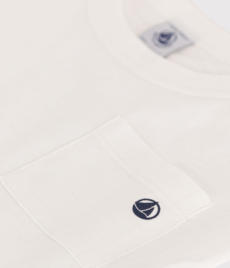 T-shirt van gevlamde jersey voor jongens wit