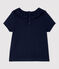 Blouse ajourée manches courtes en coton bébé fille bleu SMOKING