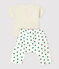 Ensemble 2 pièces imprimé végétal en molleton bio bébé beige MONTELIMAR/blanc MULTICO