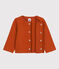 Cardigan bébé uni en jersey épais marron RUSTY