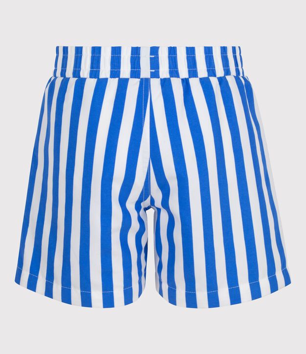 Gestreepte zwemshort voor kinderen blauw/wit