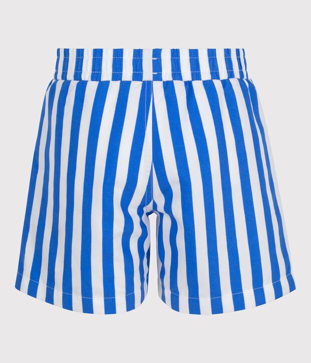 Gestreepte zwemshort voor kinderen blauw/wit