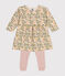 Jurk met lange mouwen van tubic en legging van katoen voor baby's wit AVALANCHE/ MULTICO