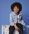 Denim jasje voor meisje-jongen blauw DENIM CLAIR