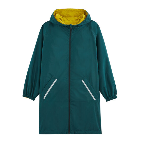 Coupe-vent long réversible femme jaune BAMBOO/vert PINEDE